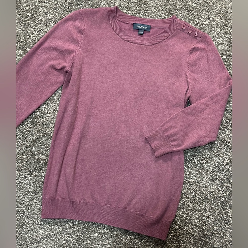 BEST OFFER ModCloth Quarter Sleeve Purple Light Sweater Material Buttons